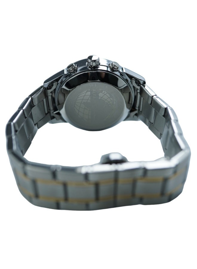 Luxury 360 Silver Gold Gold Stainless Steel Men's Watch WA-10GSW - Image 2